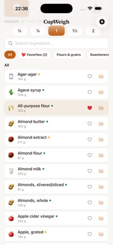 CupWeigh screenshot