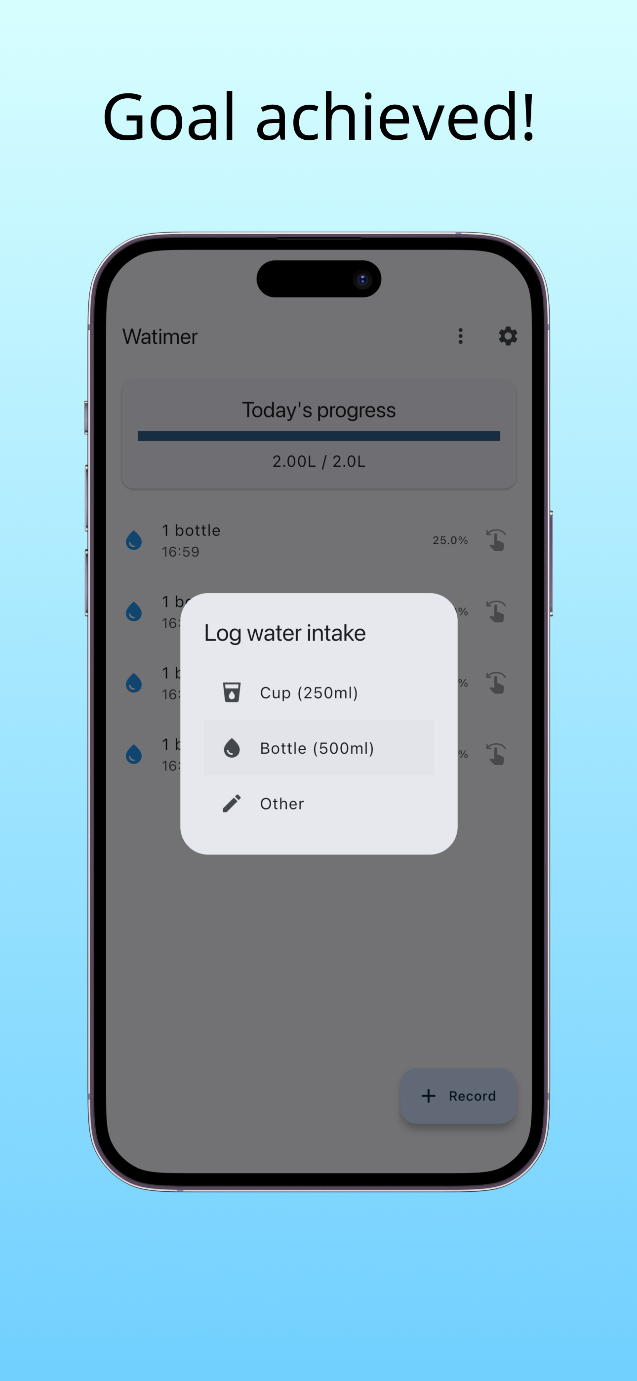 Watimer - Hydration Reminder screenshot 4