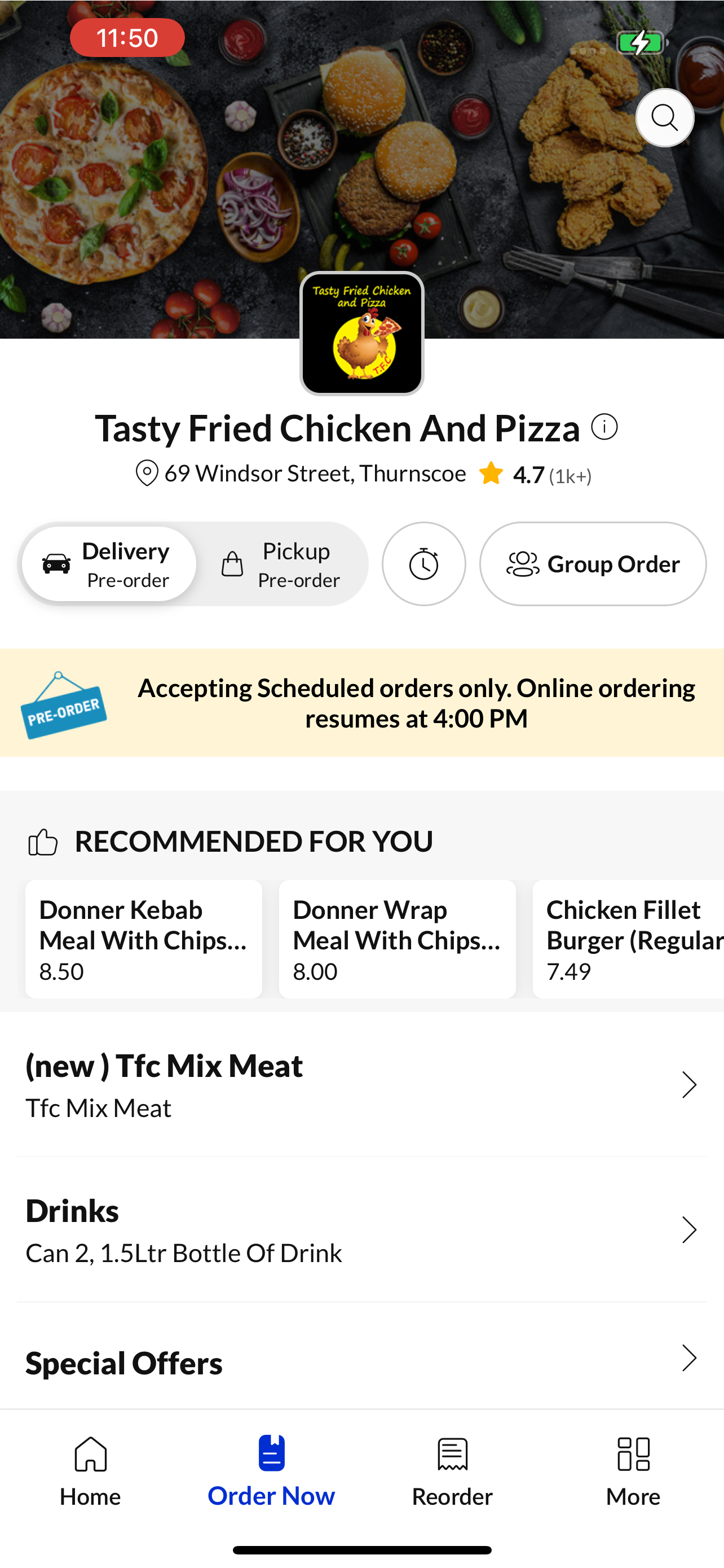Tasty Fried Chicken And Pizza