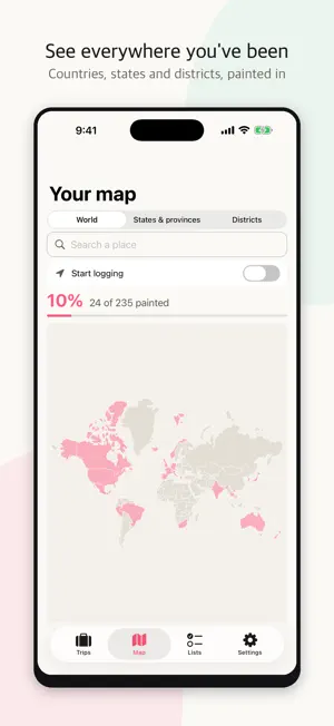 Tripaint: Travel Map & Journal screenshot 1