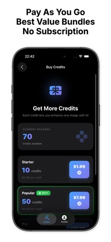 UnBlur - AI Image Enhancement iPhone screenshot