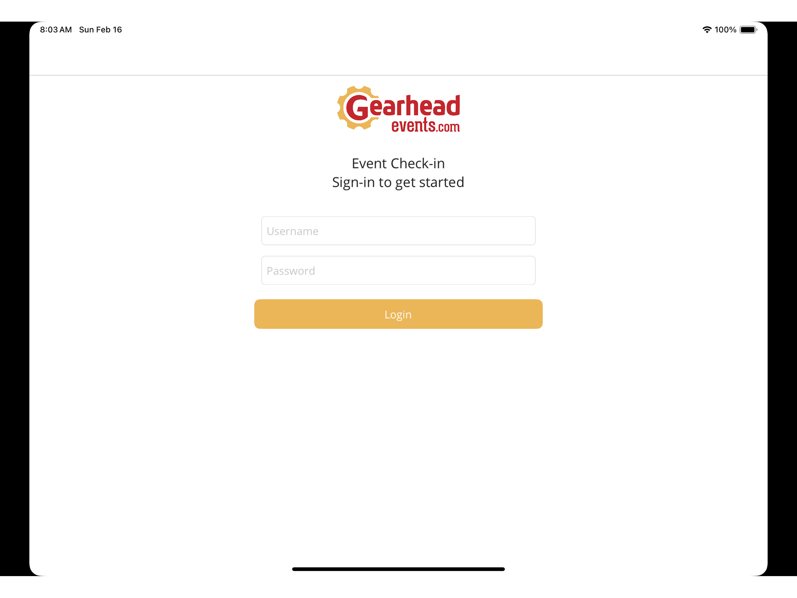 Gearhead Events Event Check In