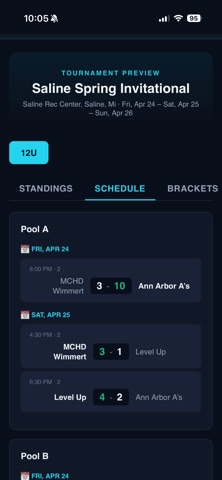 Tournament Pro iPhone screenshot