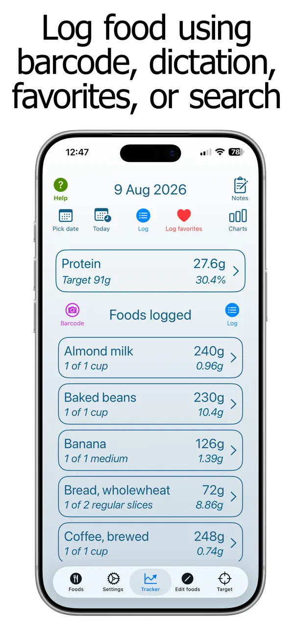 Screenshot #1 pour Protein Counter and Tracker