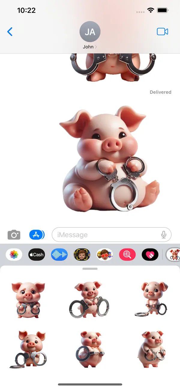 Screenshot #3 pour Handcuff Piglet Stickers