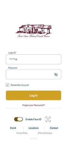 First Area FCU Mobile Banking app screenshot