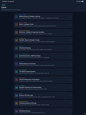 ChainReaction: Chem 100 iPad screenshot
