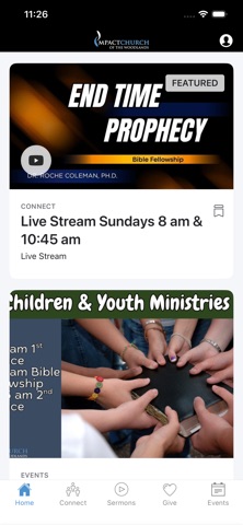 Impact Church of The Woodlands app screenshot