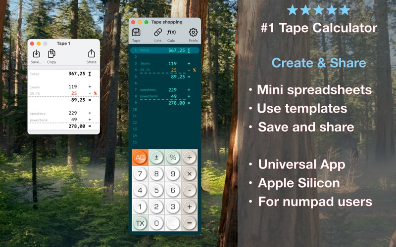 Screenshot #1 pour Tape Calculator X