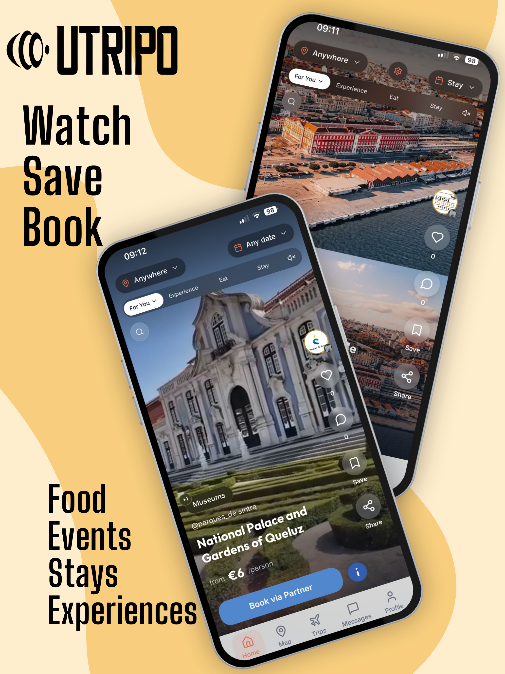 uTripo - Swipe - Save - Book