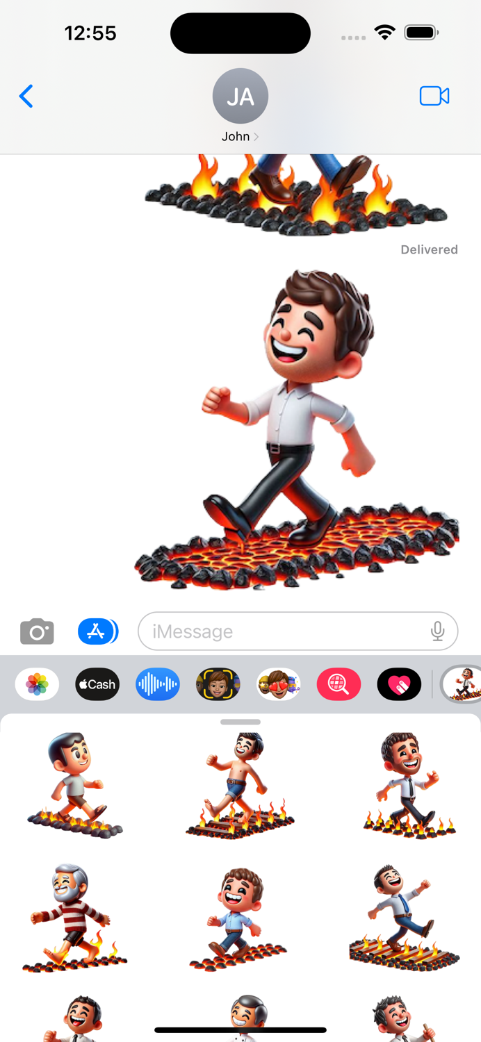 Hot Coals Man Stickers