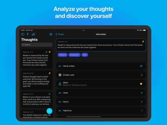 Thinkdrop: Drop your thoughts iPad screenshot 4 - Productivity app