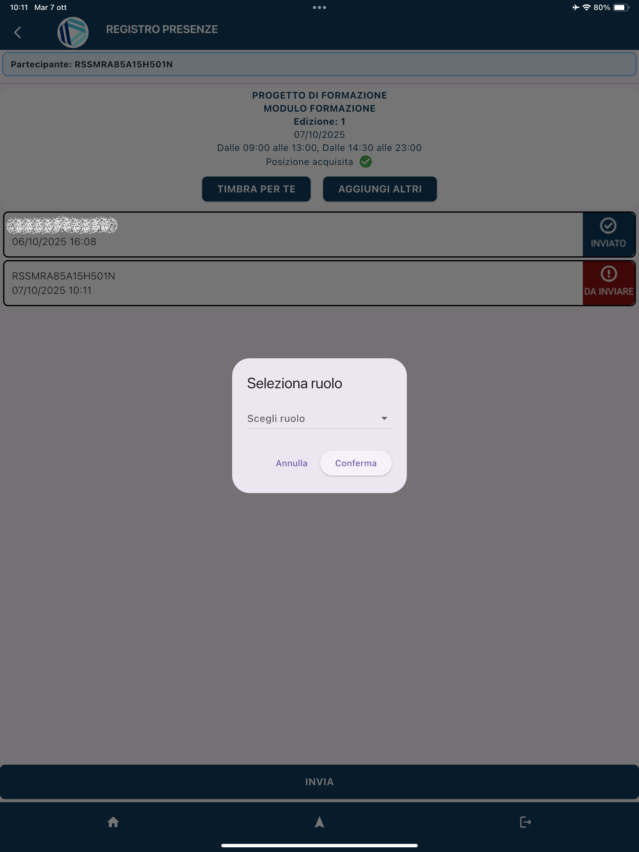 Registro Presenze FBA