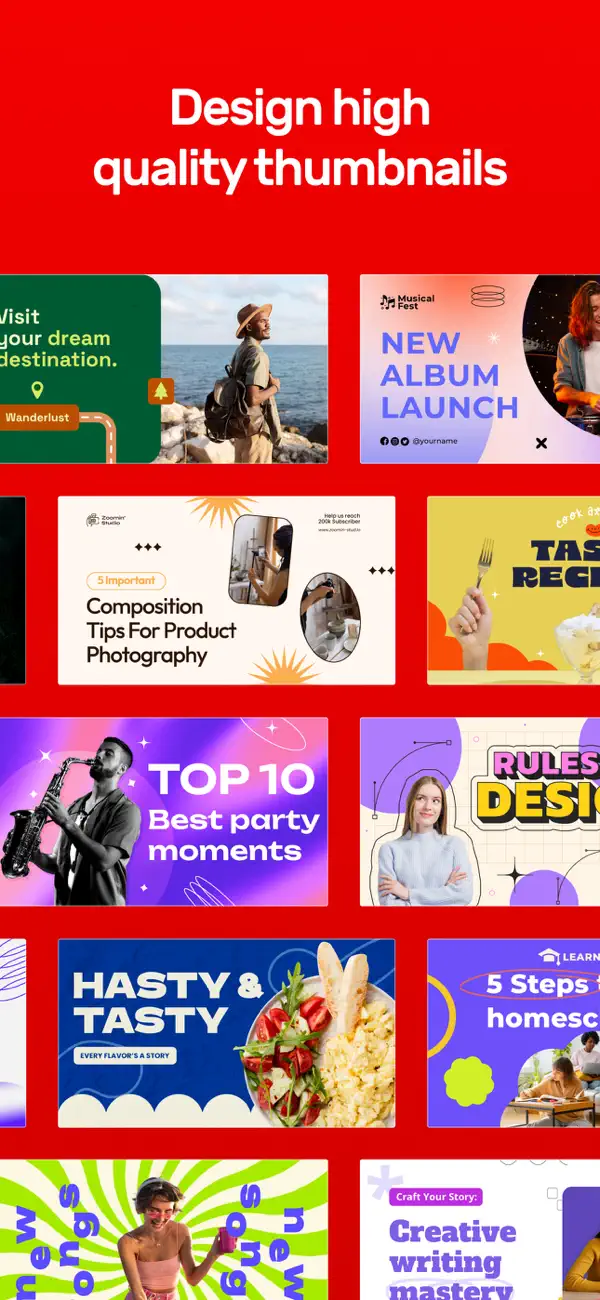 Screenshot #1 pour Thumbnail Design Maker - Cover