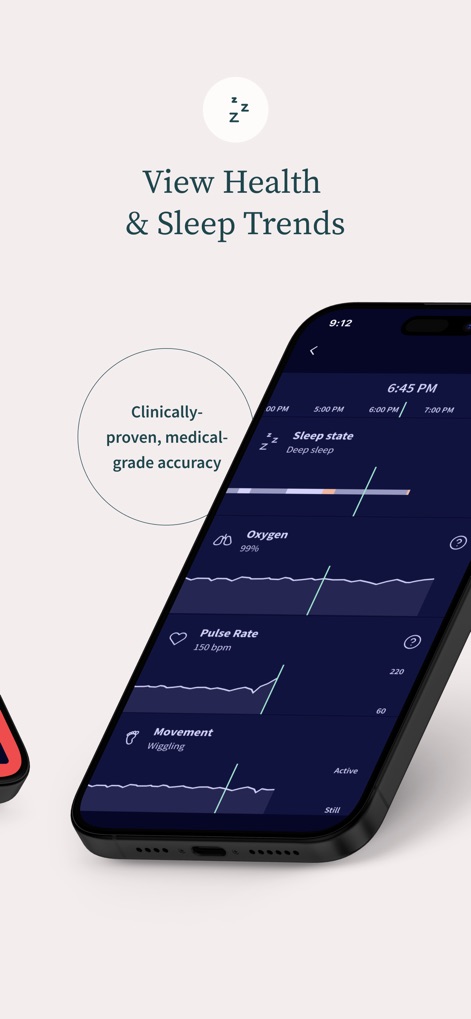 Owlet Dream - Review comprehensive historical data, including graphs for your baby's 'Sleep state' and 'Oxygen' trends over time.