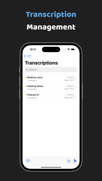 Whisper AI transcriber - V2T Screenshot