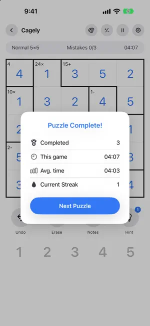 Cagely: Calcudoku Puzzle screenshot 3