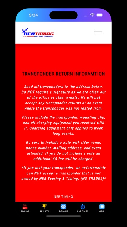 NER TIMING - LIVE RESULTS screenshot-3