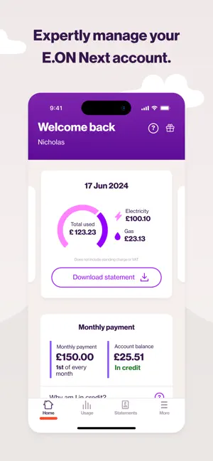 E.ON NEXT iPhone screenshot 1