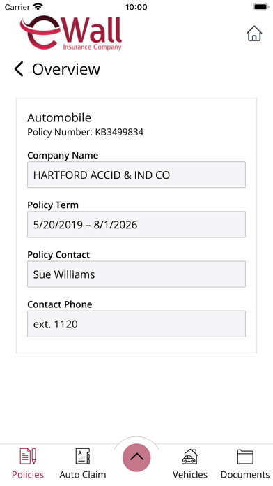 Ewall Insurance Company Screenshot