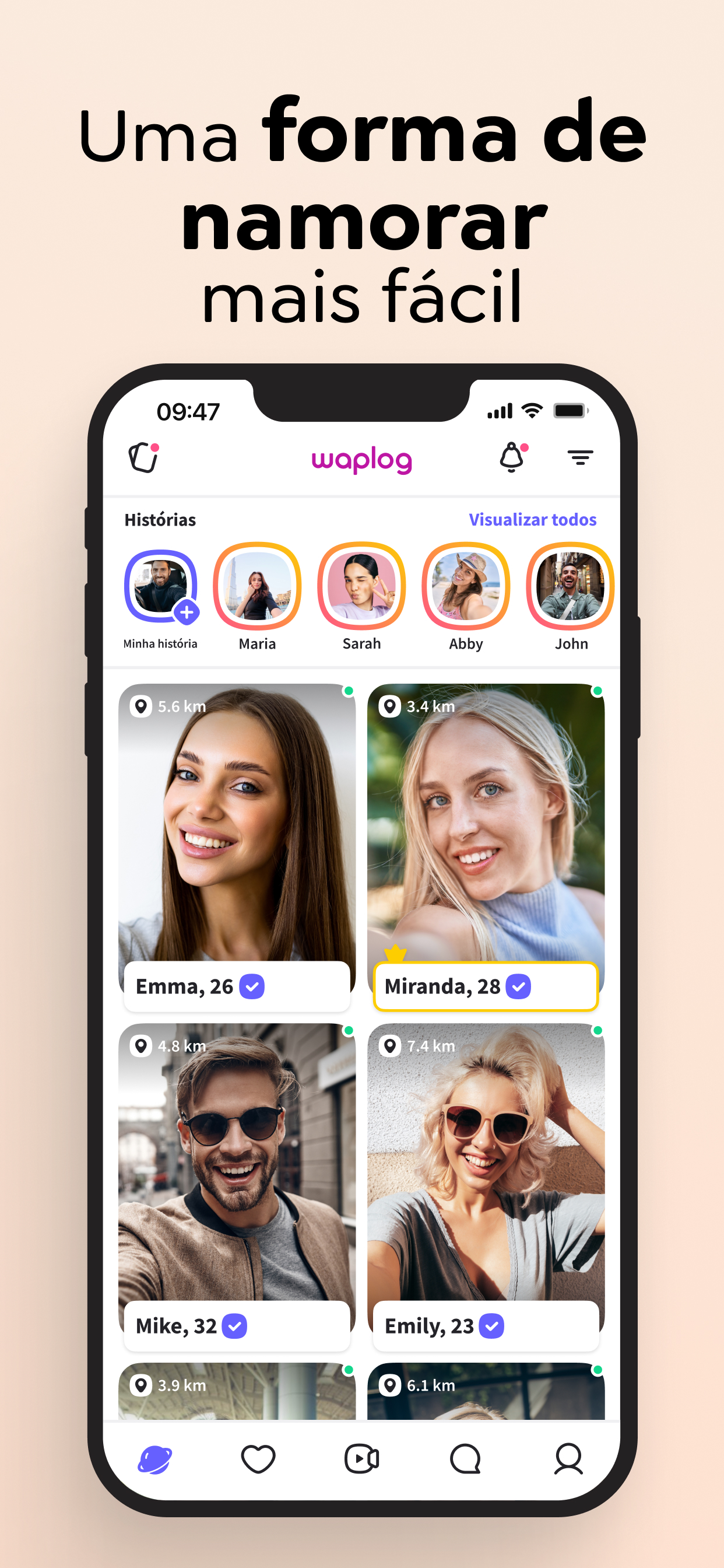 Waplog: App Namoro, Video Chat