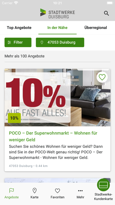 Stadtwerke-Kundenkarte Screenshot