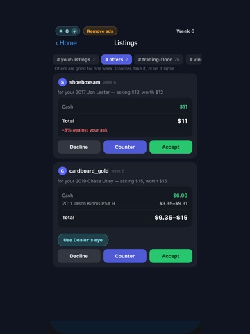 Slab: Baseball Card Dealer iPad screenshot