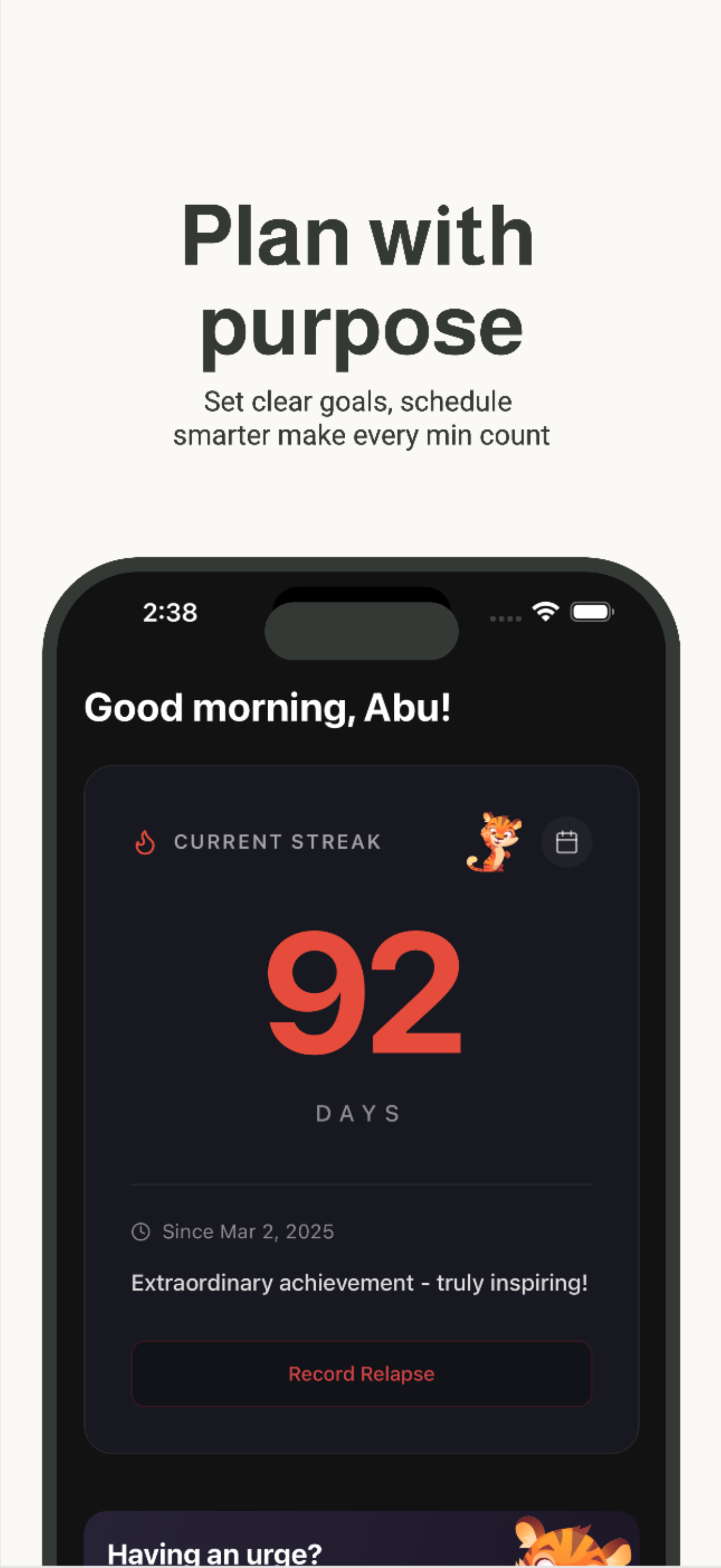 Pledge: Quit PMO & Track Urges screenshot 2