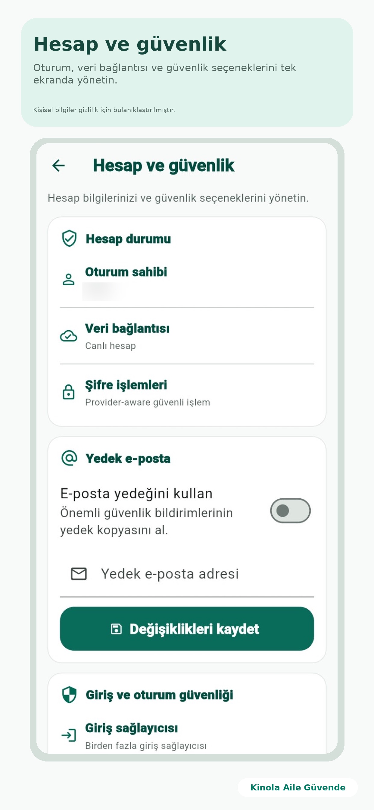 Screenshot 1 of Kinola Aile Güvende