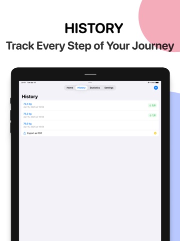Weight & Gain Tracker Pro iPad screenshot