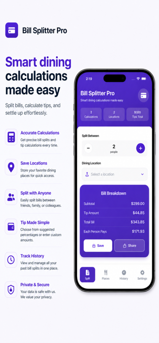 Tip Calculator - TipMate Pro Screenshot 3 of 7
