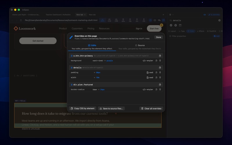 InSpec — Smart CSS Edits Screenshot 6