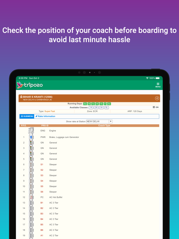 Tripozo: Train Flight & Travel iPad screenshot 9 - Travel app