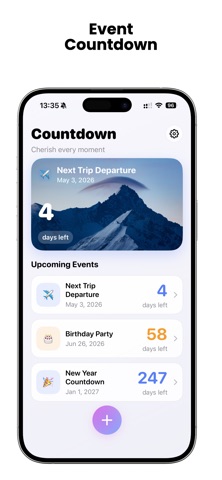 Countdown Widget: Days Left iPhone screenshot