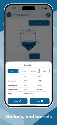 Tank Volume Calculation iPhone screenshot