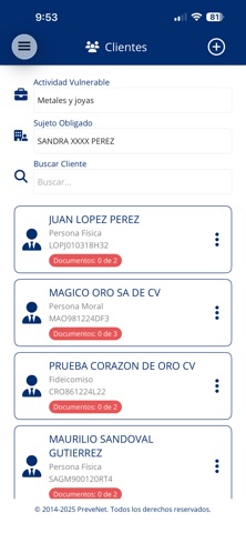 PreveNet Expediente Digital screenshot