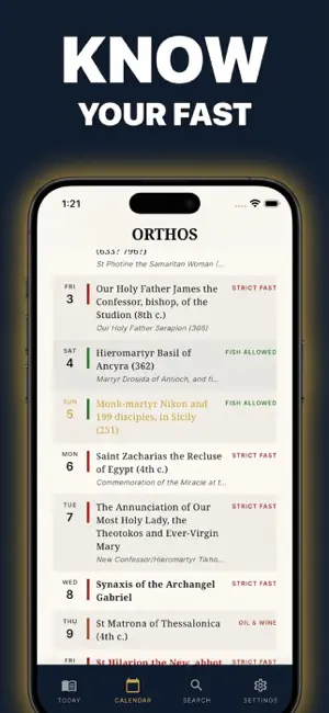 Orthos - Orthodox Calendar screenshot 2