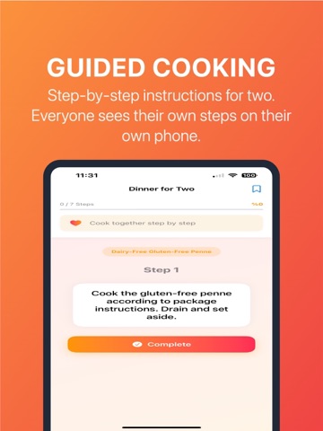 You&Me Food - Couples Cooking iPad screenshot