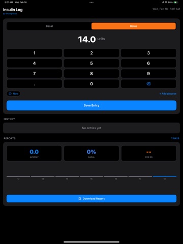 Insulin Log ipad screenshot 2