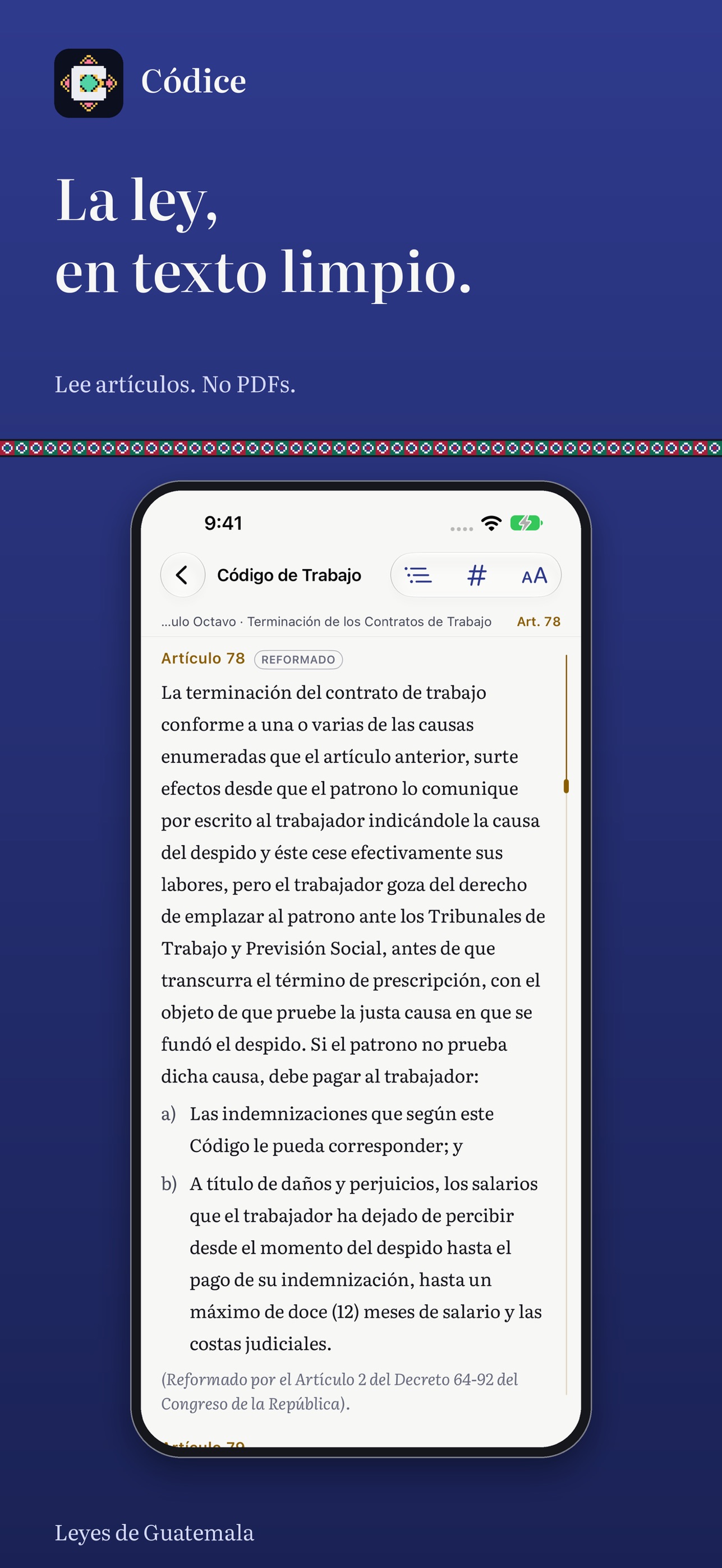 Screenshot 1 of Códice — Leyes de Guatemala