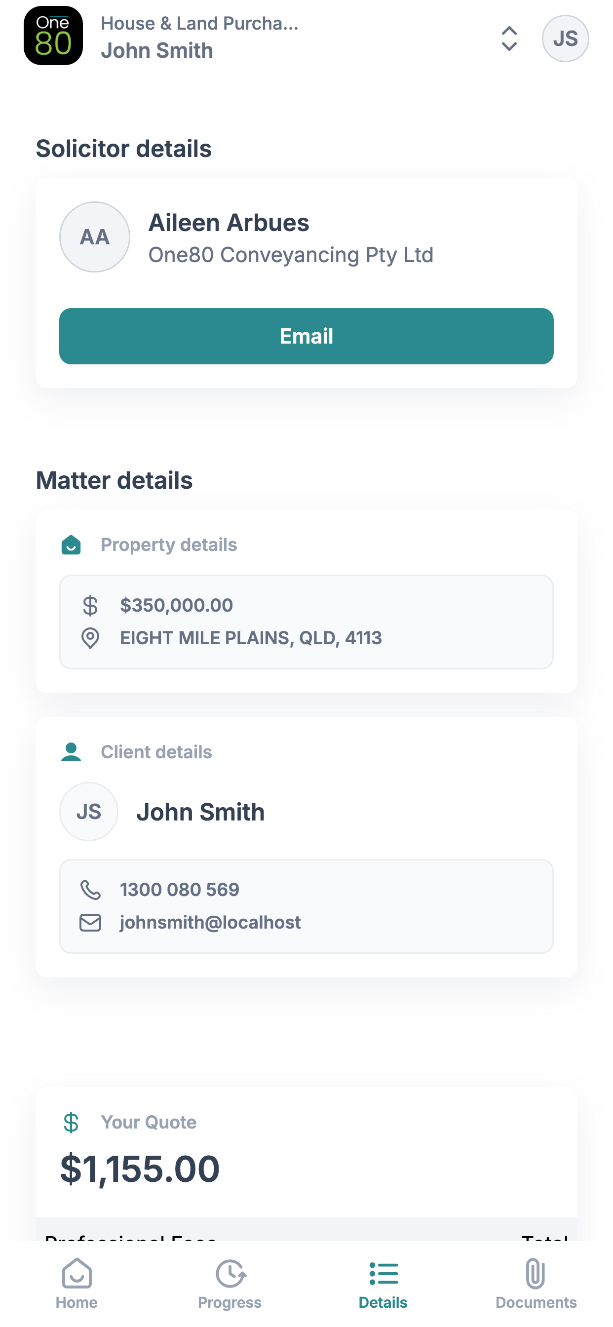 One80 Conveyancing screenshot 5