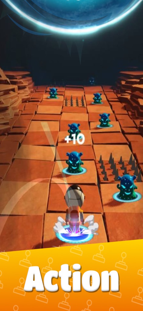 Prizes by GAMEE: Earn Rewards - Observe a character navigating a challenging path and collecting items, illustrating fast-paced action and engaging obstacles.