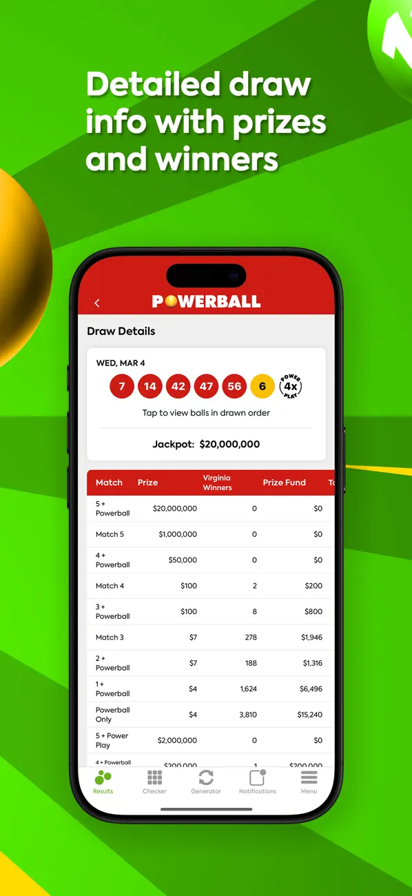 Screenshot #3 pour Virginia Lottery Numbers