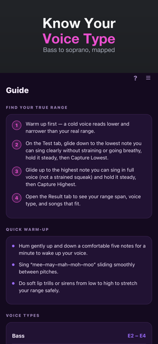 Vocal Range Finder + Screenshot 2 of 3