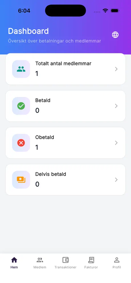Kassaportal för föreningar screenshot 2