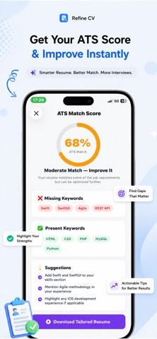 Refine CV: AI Resume Rewrite iPhone screenshot