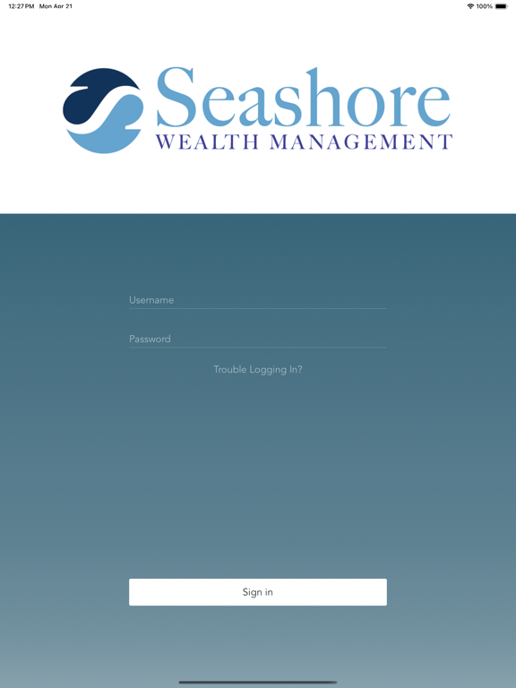 Seashore Wealth Management iPad screenshot 1 - Finance app