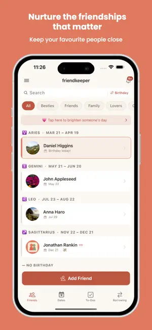friendkeeper screenshot 1