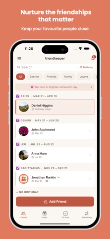 friendkeeper screenshot