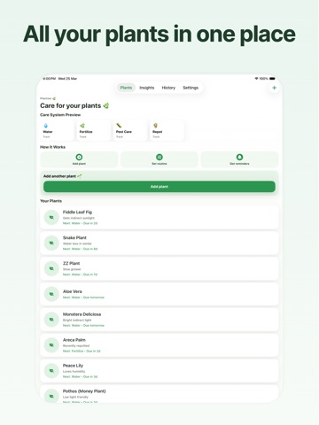 Plantine: Watering Reminder iPad screenshot
